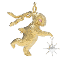 Gold Lucky Rabbit Solo Dance Necklace-Ancient Future-APOC STORE