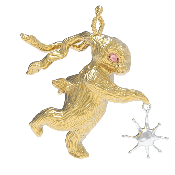 Gold Lucky Rabbit Solo Dance Necklace-Ancient Future-APOC STORE