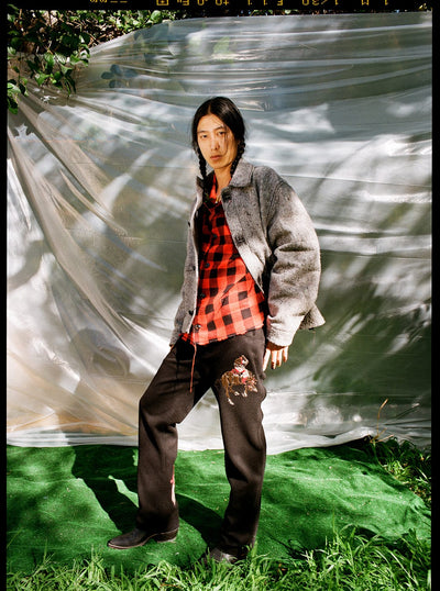 Grey Recycled Fiber Coat-Jetpack Hom(m)e-APOC STORE