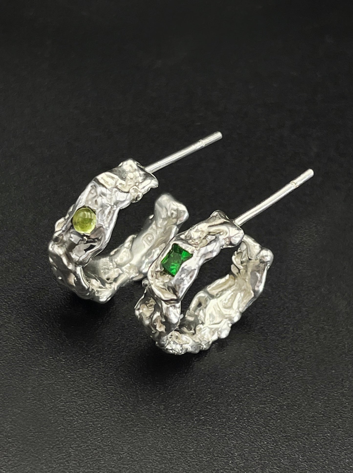 Green-eyed Twisted Terrain Hoops-Danielle Karlikoff-APOC STORE