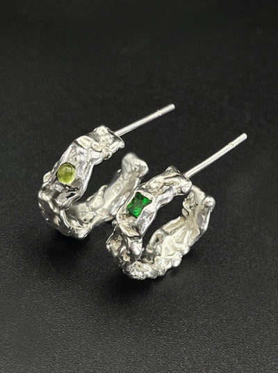 Green-eyed Twisted Terrain Hoops-Danielle Karlikoff-APOC STORE