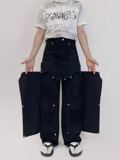 Black Hidden Pocket Pants-EGNARTS-APOC STORE