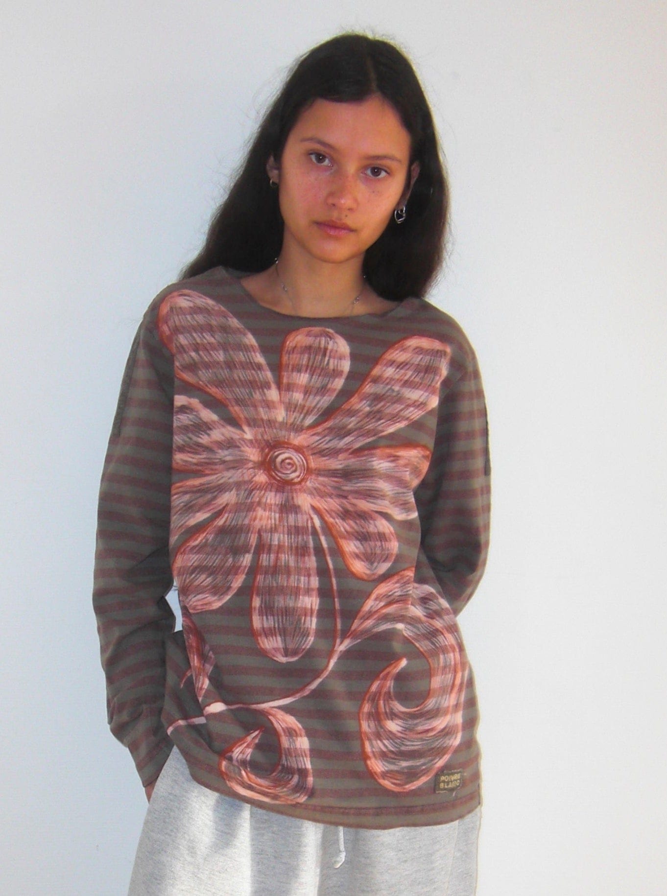 Striped Flower Tee-Anna Castellano-APOC STORE