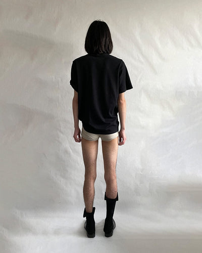 Stapled T-shirt Black-SHEK LEUNG-APOC STORE