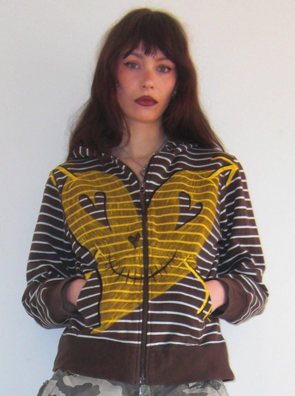 Striped Heart Hoodie-Anna Castellano-APOC STORE