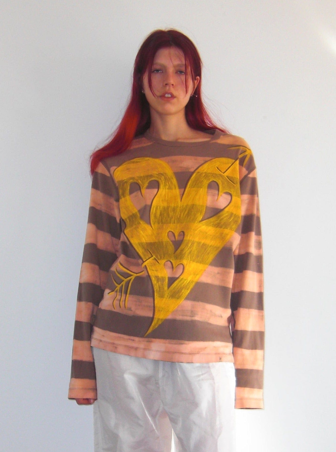 Striped Heart Tee-Anna Castellano-APOC STORE
