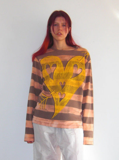 Striped Heart Tee-Anna Castellano-APOC STORE