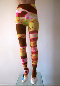 Hand Dyed Tights Yellow Multicolour-Celia Calderón Asensio-APOC STORE