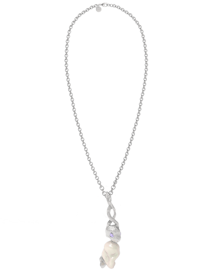 Silver Lucky Rabbit Pearl Necklace-Ancient Future-APOC STORE