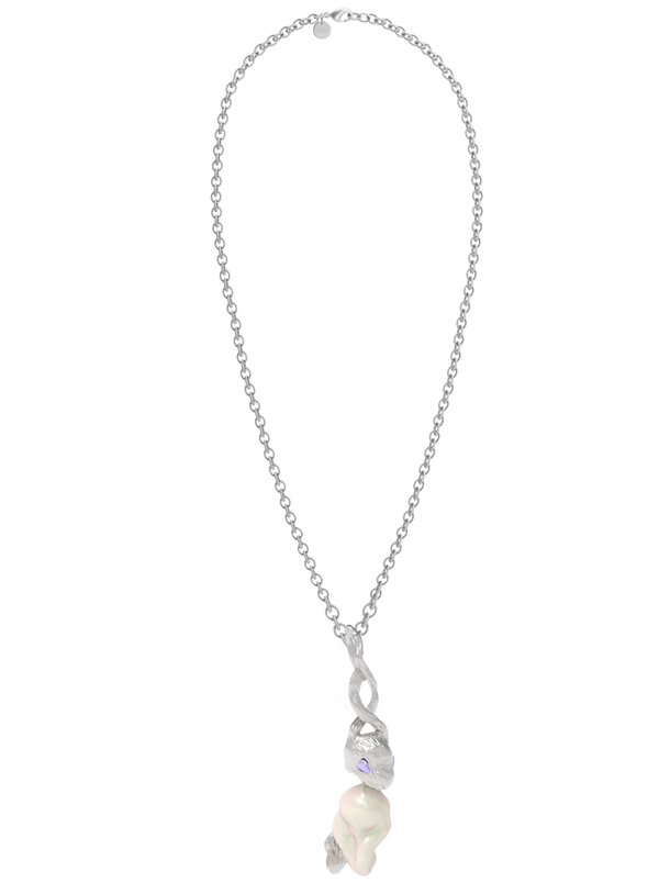 Silver Lucky Rabbit Pearl Necklace-Ancient Future-APOC STORE