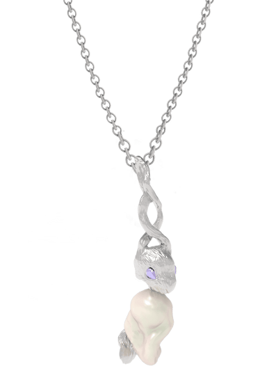 Silver Lucky Rabbit Pearl Necklace-Ancient Future-APOC STORE
