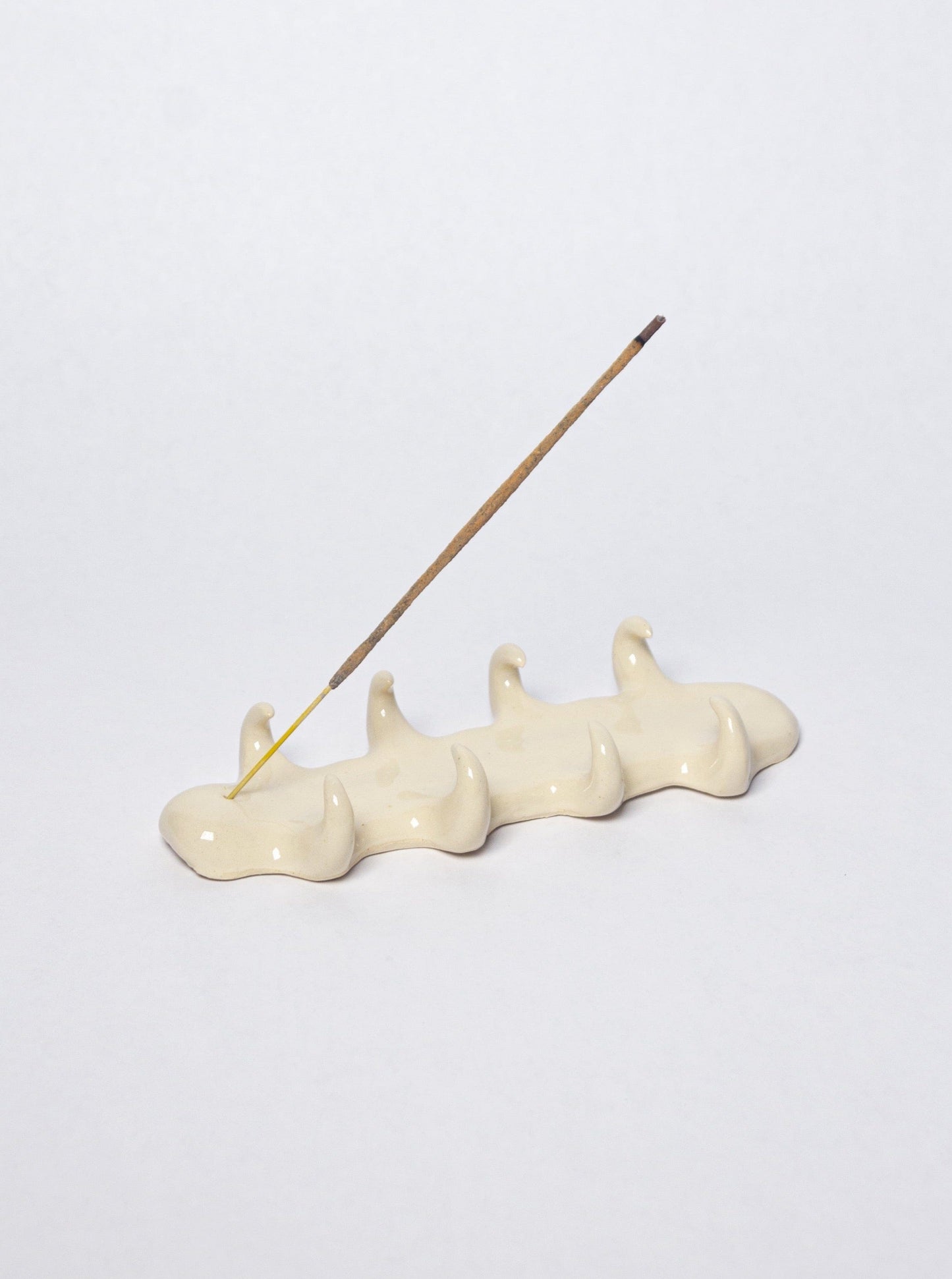 Beige incense holder - 4 rows-Cléo SJölander-APOC STORE