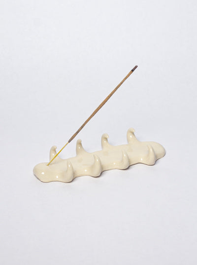 Beige incense holder - 4 rows-Cléo SJölander-APOC STORE