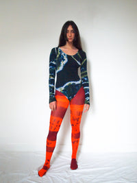 Hand Dyed Bodysuit Black Multicolour-Celia Calderón Asensio-APOC STORE