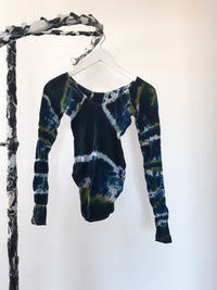 Hand Dyed Bodysuit Black Multicolour-Celia Calderón Asensio-APOC STORE
