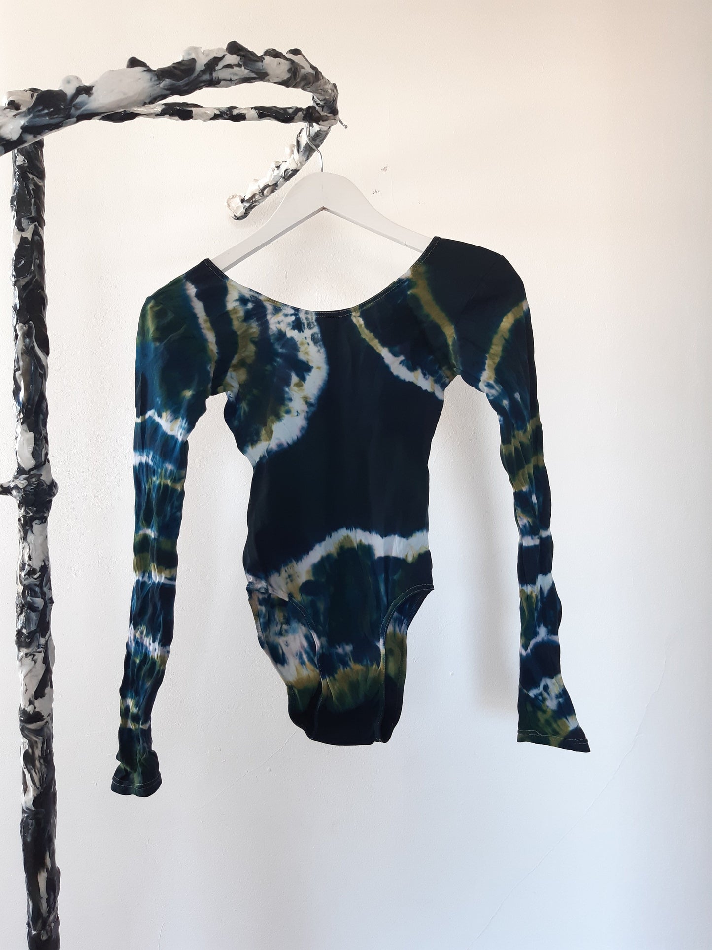 Hand Dyed Bodysuit Black Multicolour-Celia Calderón Asensio-APOC STORE