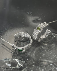 Green-eyed Twisted Terrain Hoops-Danielle Karlikoff-APOC STORE