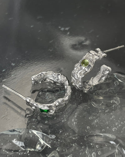 Green-eyed Twisted Terrain Hoops-Danielle Karlikoff-APOC STORE