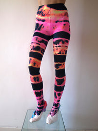 Hand Dyed Tights Pink Black Multicolour-Celia Calderón Asensio-APOC STORE