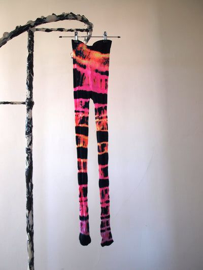 Hand Dyed Tights Pink Black Multicolour-Celia Calderón Asensio-APOC STORE