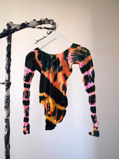 Hand Dyed Bodysuit Orange Multicolour-Celia Calderón Asensio-APOC STORE