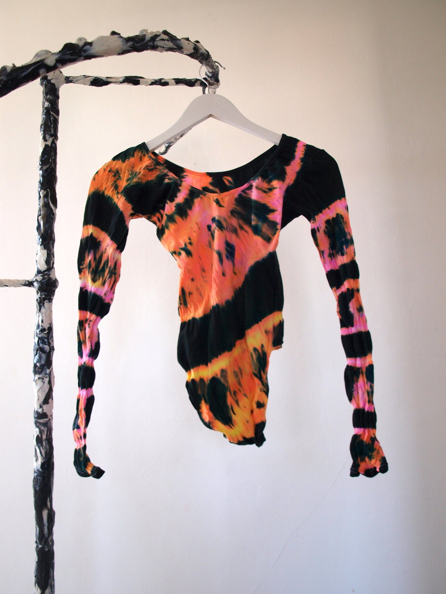 Hand Dyed Bodysuit Orange Multicolour-Celia Calderón Asensio-APOC STORE