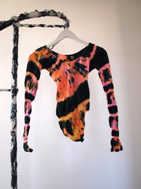 Hand Dyed Bodysuit Orange Multicolour-Celia Calderón Asensio-APOC STORE