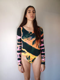 Hand Dyed Bodysuit Orange Multicolour-Celia Calderón Asensio-APOC STORE