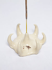 Beige round incense holder 5-Cléo SJölander-APOC STORE