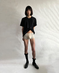 Stapled T-shirt Black-SHEK LEUNG-APOC STORE