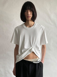 Stapled T-shirt White-SHEK LEUNG-APOC STORE