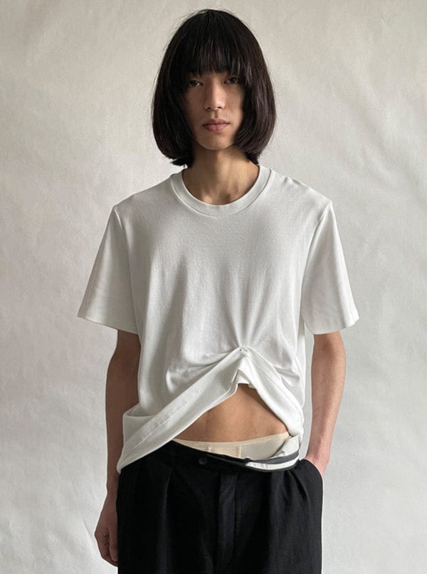 Stapled T-shirt White-SHEK LEUNG-APOC STORE