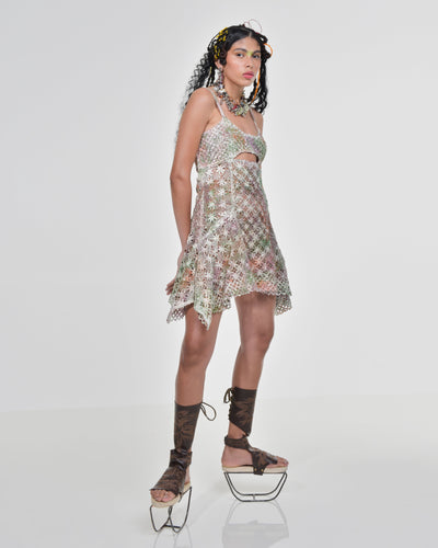 Multicolour Paextia Latex Lace Dress-VEREDAS-APOC STORE