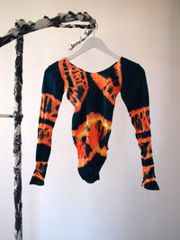 Hand Dyed Bodysuit Orange Multicolour-Celia Calderón Asensio-APOC STORE