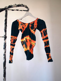 Hand Dyed Bodysuit Orange Multicolour-Celia Calderón Asensio-APOC STORE