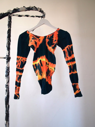 Hand Dyed Bodysuit Orange Multicolour-Celia Calderón Asensio-APOC STORE