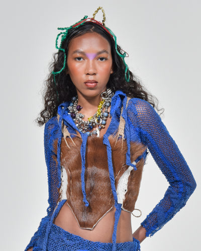 Brown Goat Hide Corset-VEREDAS-APOC STORE