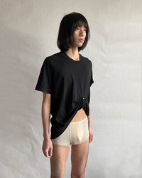 Stapled T-shirt Black-SHEK LEUNG-APOC STORE