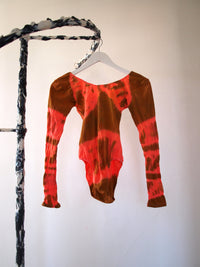 Hand Dyed Bodysuit Red Brown-Celia Calderón Asensio-APOC STORE
