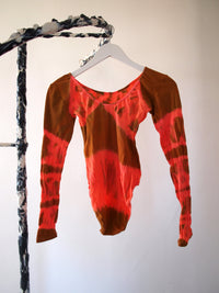 Hand Dyed Bodysuit Red Brown-Celia Calderón Asensio-APOC STORE