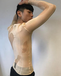 Beige Drop Stitch Knit-Khanh Brice Nguyen-APOC STORE