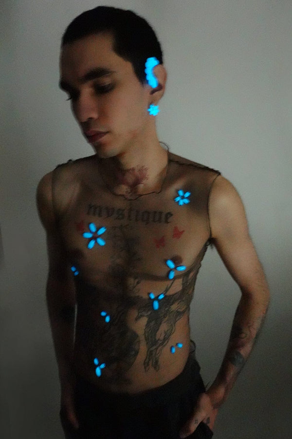 Transparent Top With Luminous Stones-TRANSE PARIS-APOC STORE