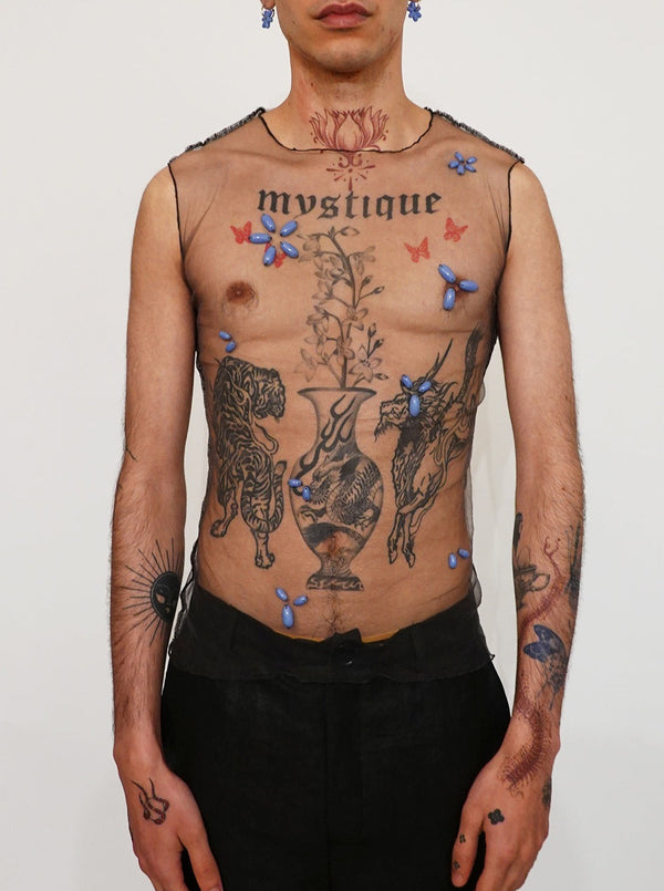 Transparent Top With Luminous Stones-TRANSE PARIS-APOC STORE