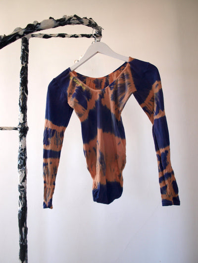 Hand Dyed Bodysuit Blue Nude-Celia Calderón Asensio-APOC STORE
