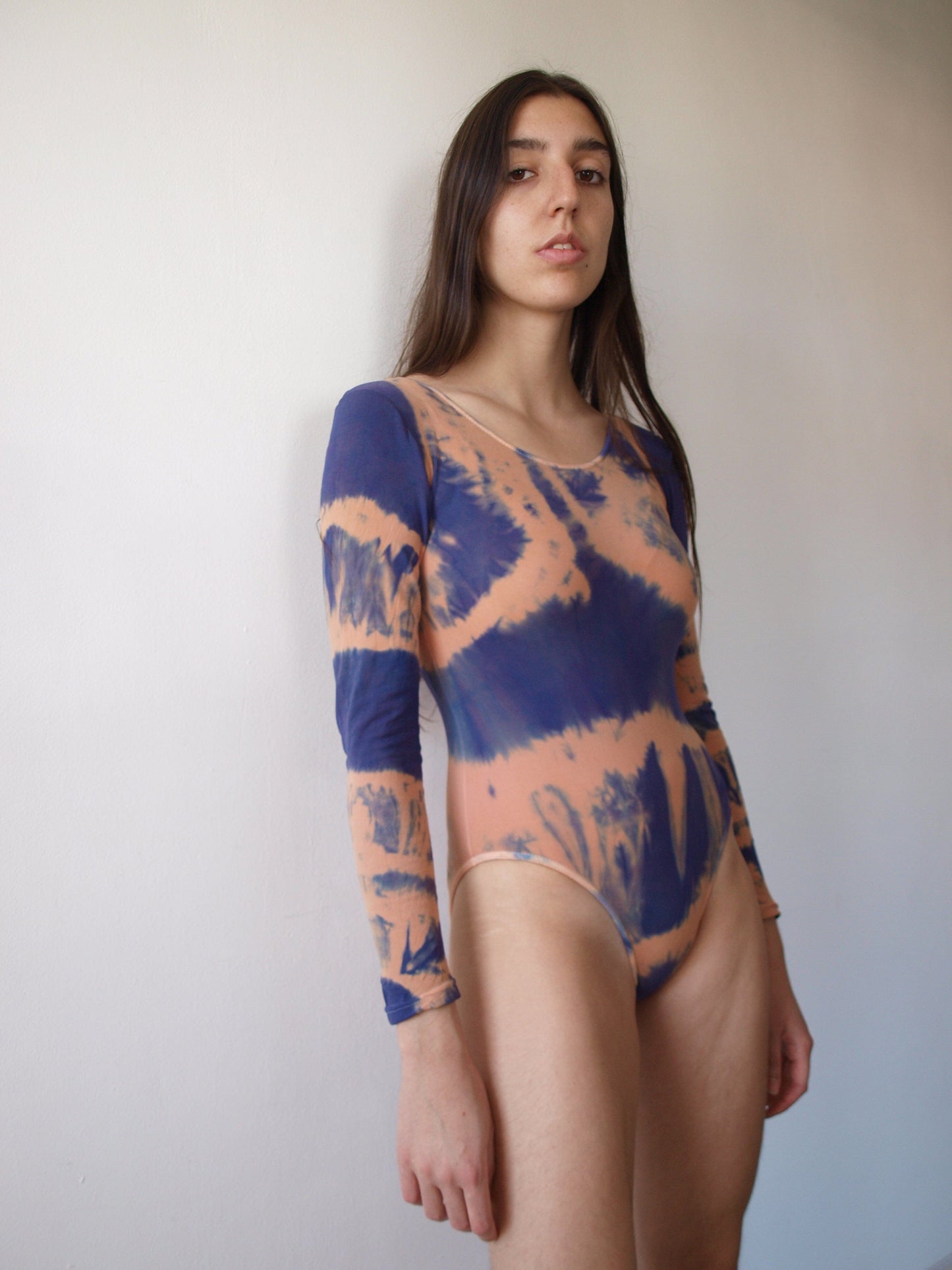 Hand Dyed Bodysuit Blue Nude-Celia Calderón Asensio-APOC STORE