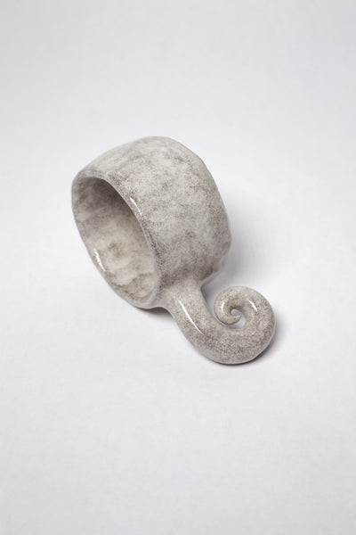 Grey single spiral mug-Cléo SJölander-APOC STORE