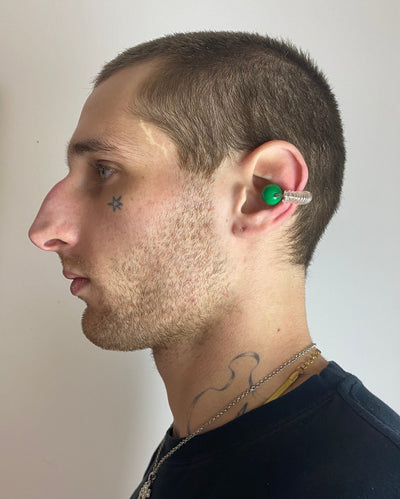 Large Spiral Earcuff Black Green-Lueder x Kkrreeiiss-APOC STORE