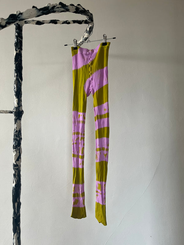 Hand Dyed Tights Green Pink-Celia Calderón Asensio-APOC STORE