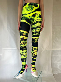 Hand Dyed Tights Green Black-Celia Calderón Asensio-APOC STORE