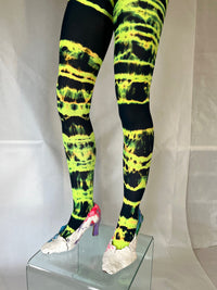 Hand Dyed Tights Green Black-Celia Calderón Asensio-APOC STORE